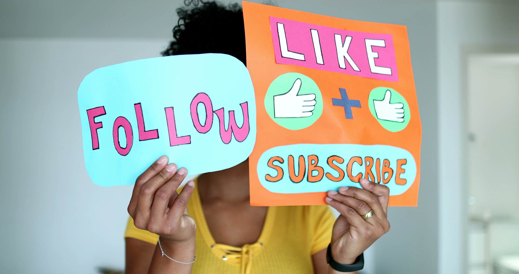 Millennial girl overwhelmed by social media culture